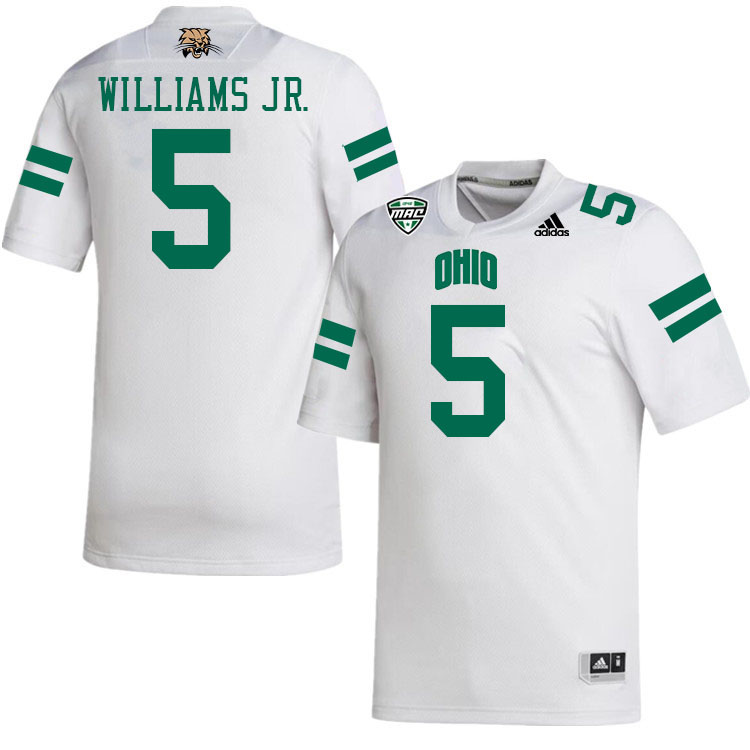 Ohio Bobcats #5 Adonis Williams Jr. College Football Jerseys Stitched-White